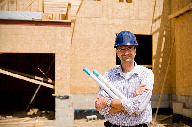 ingeniero y trabajador de construcción en sitio serie - male1 fotografías e imágenes de stock