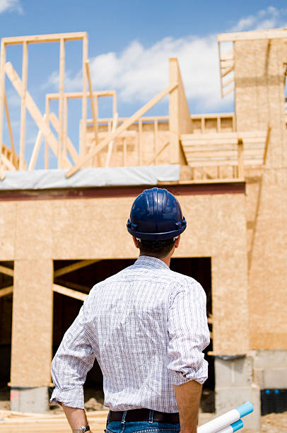 ingeniero y trabajador de construcción en sitio serie - male1 fotografías e imágenes de stock