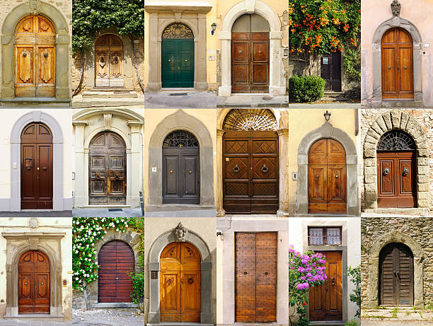 italien portes collection, région de chianti - florence italy ancient past architecture photos et images de collection