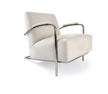 Contemporary Chair. Ultra suede and chrome.