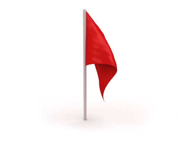 Vector image of a red flag isolated in a white background stock photo