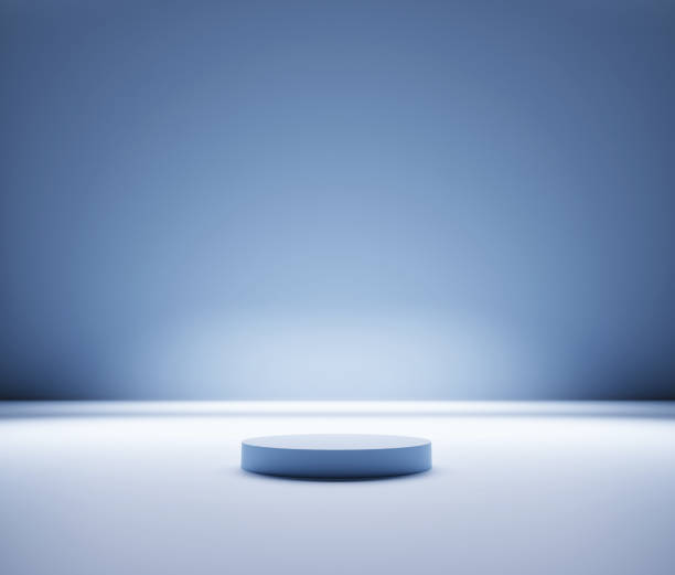 istock Mock up minimalism abstract podium for product presentation, 3d illustration. 1574772139