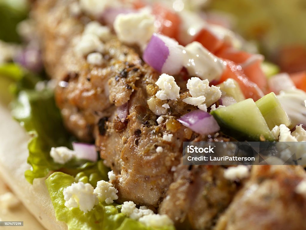 Souvlaki Wrap Close-Up - Foto de stock de Comida grega royalty-free