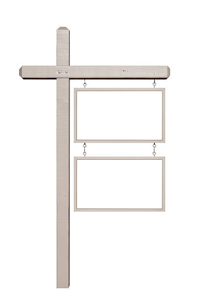 poste indicador de con signos en blanco - blank sign post fotografías e imágenes de stock