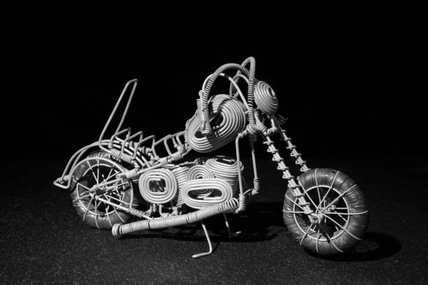 istock Hand made wire motorbike 157477409