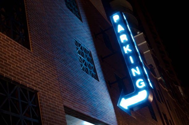 istock Neon Parking Sign at Night 157477410