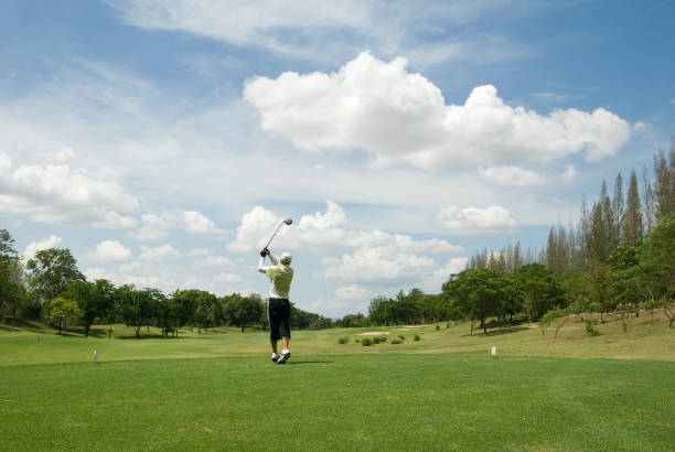istock Golf player in action in tropical golf course in Thailand 157477514