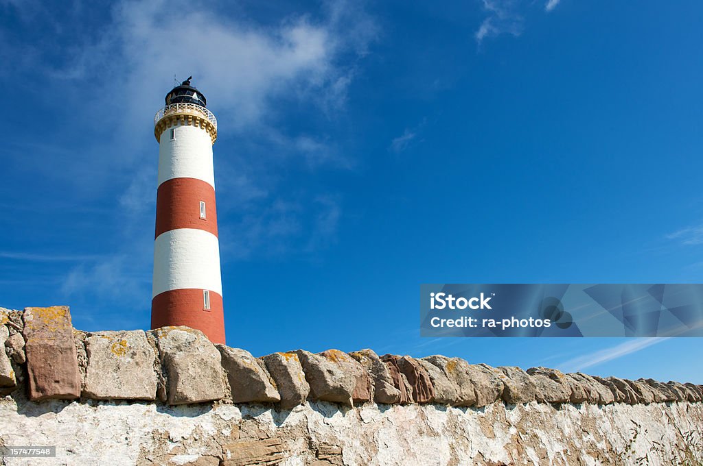 Tarbat Ness Lighthouse, Escócia - Foto de stock de Azul royalty-free
