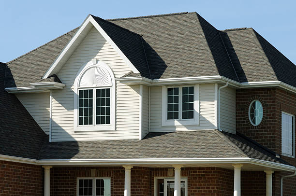 istock Residence, Home With Vinyl Siding, Brick, Gabled Architectural Design 157477572