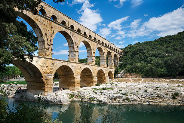 Pont du Gard stock photo