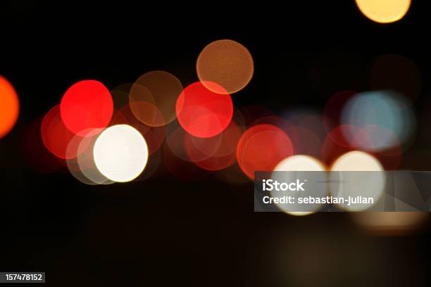 Defocused Light Dots At Manhattan Traffic In Twilight Stock Photo - Download Image Now