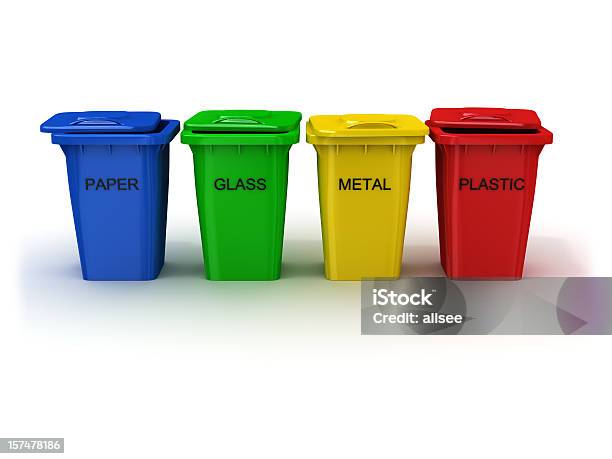 Photo libre de droit de Poubelles De Recyclage Disponibles banque d'images et plus d'images libres de droit de Déchets - Déchets, Séparation, Recyclage