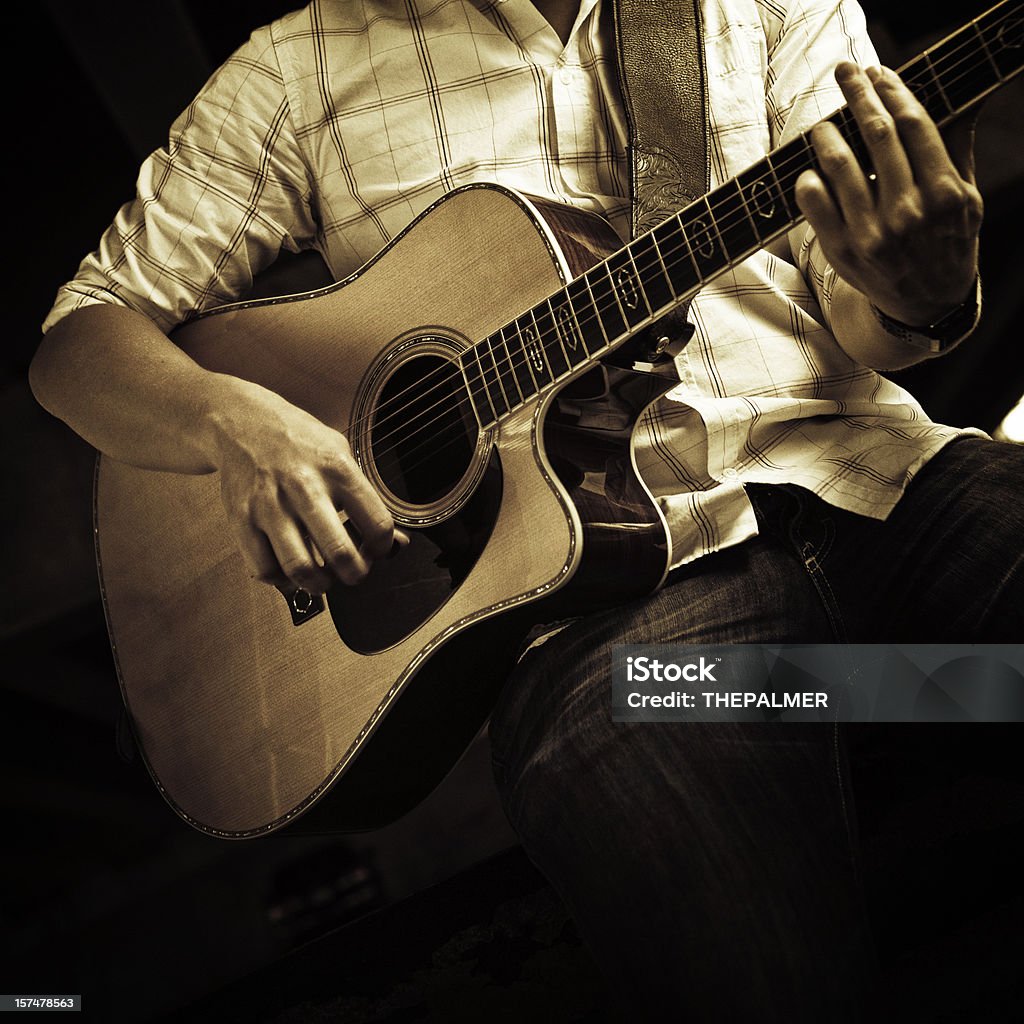 guitarist acoustic guitar performer, detail Acoustic Guitar Stock Photo