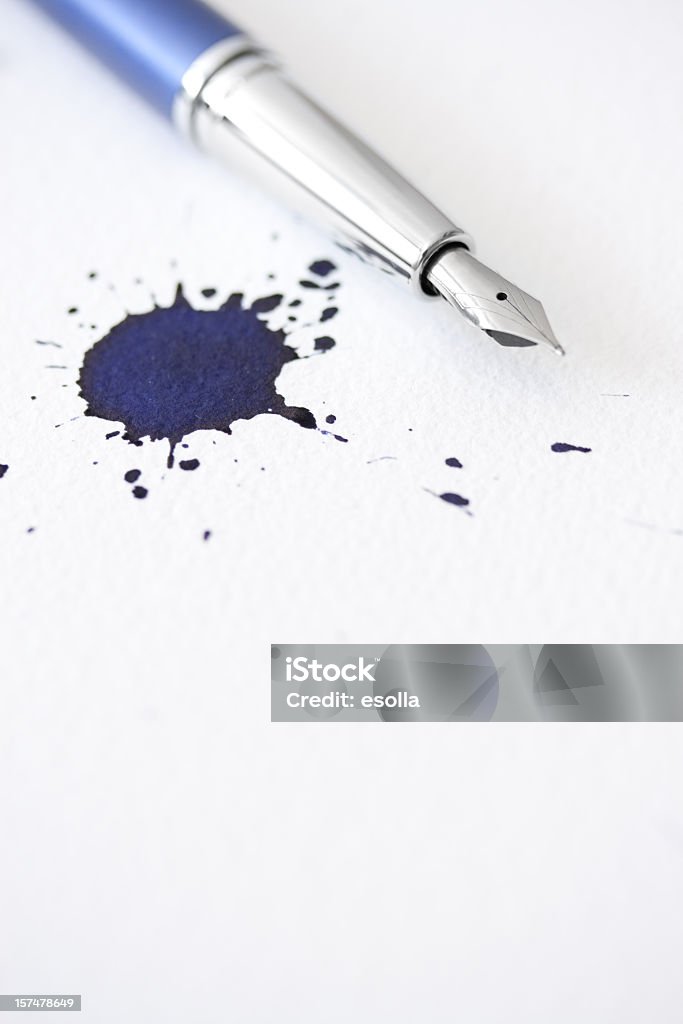 inkblot e penna - Foto stock royalty-free di Carta
