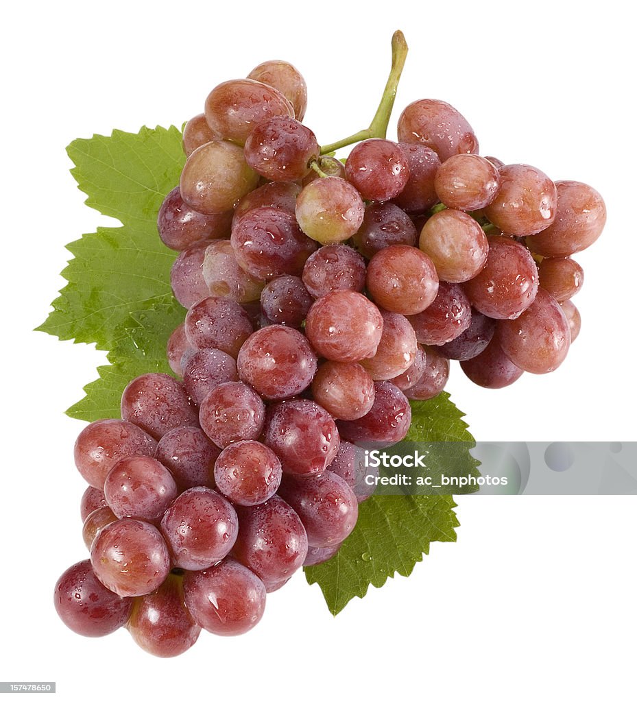 Uvas vermelhas isoladas no branco (Traçado de Recorte - Foto de stock de Uva Vermelha royalty-free