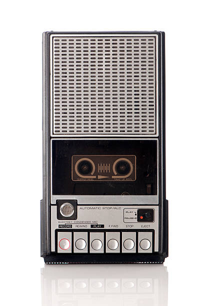 Vintage handheld tape recorder  stock photo