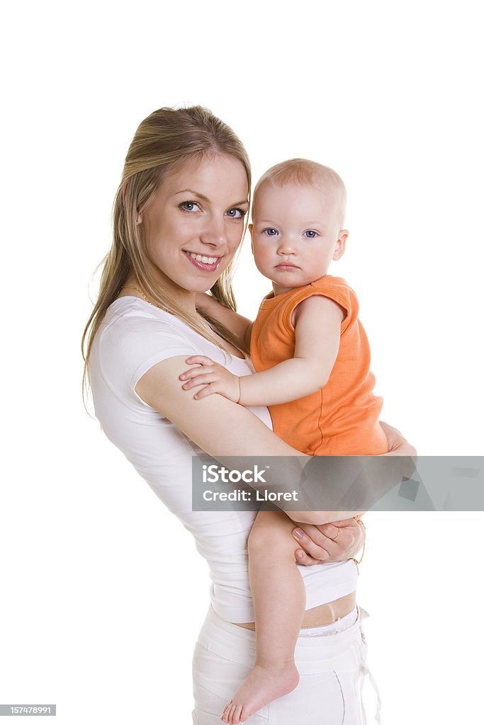 Mère et enfant sur un arrière-plan blanc - Photo de Mère libre de droits