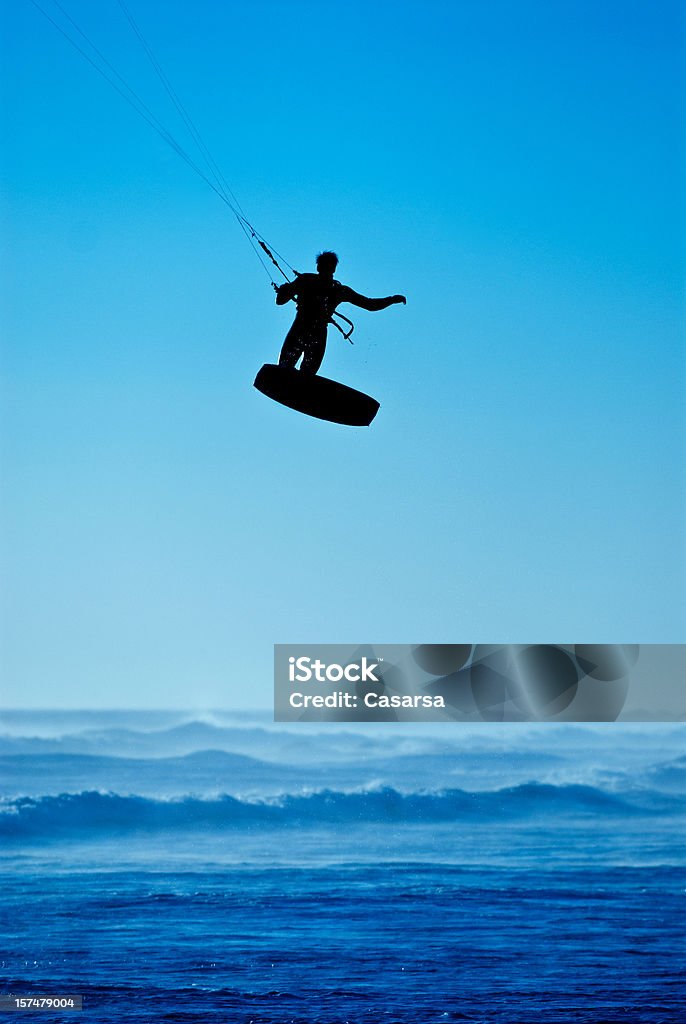Kite boarding - Foto stock royalty-free di A mezz'aria