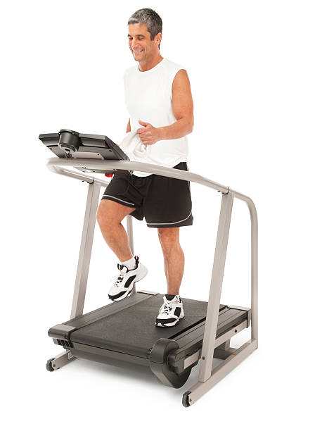 istock Fit Mature Man Running on Treadmill 157479617