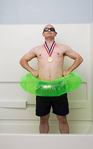 Bathtub Swim Champion stock photo