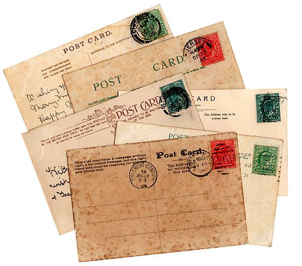 istock Stack of antiqued Edwardian postcards. 157479811