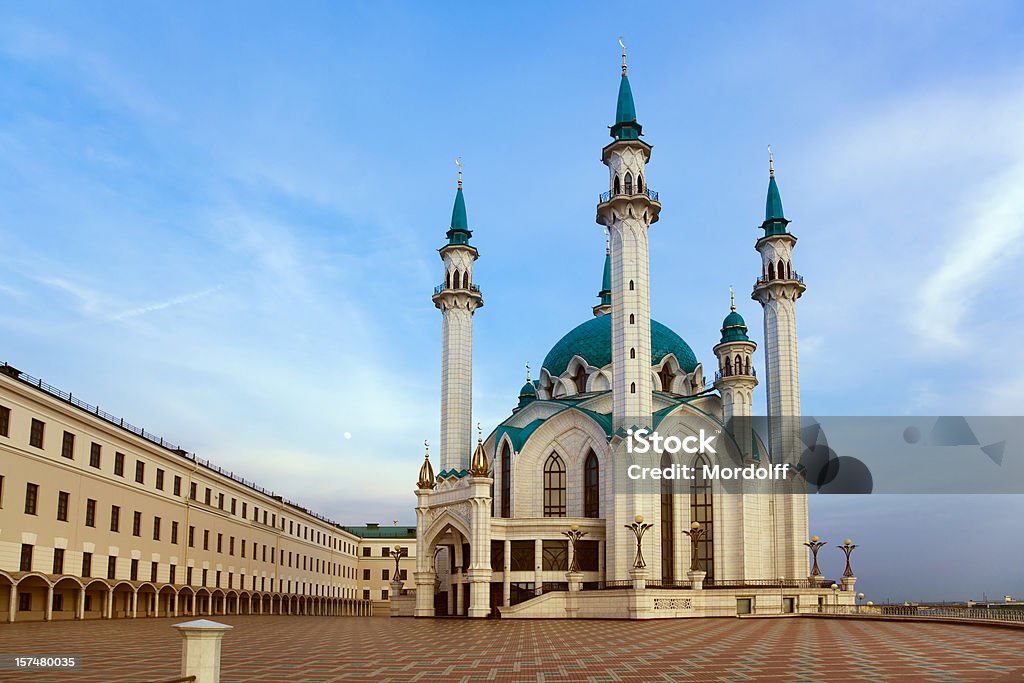 Qolsharif Moschea di Kazan al tramonto - Foto stock royalty-free di Facciata