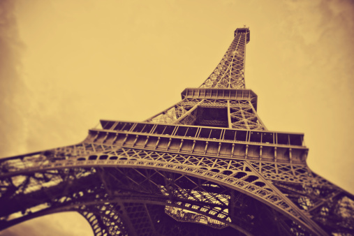 The Eiffel Tower extending high above Paris, France