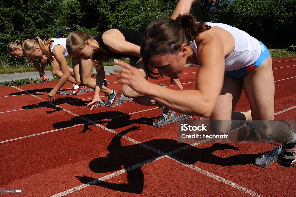 시작 100 m sprint 리우로 - 로열티 프리 여자 스톡 사진