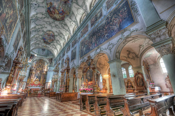 igreja da abadia de são pedro, em salzburgo - 18th century style fotos - fotografias e filmes do acervo