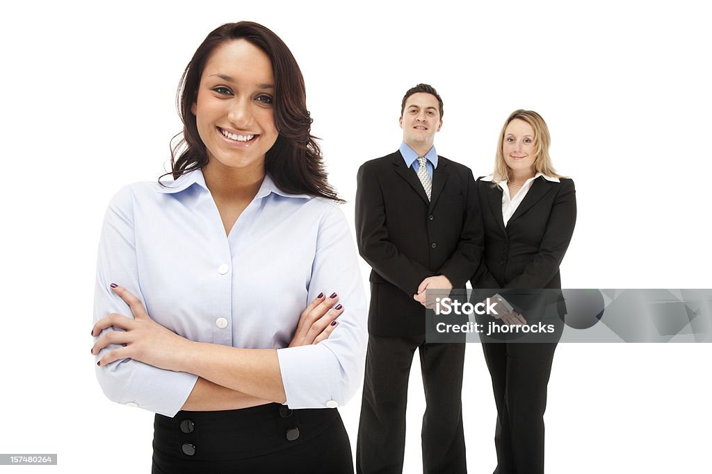 Confiante Mulher de Negócios e sua equipe - Royalty-free Profissão Foto de stock