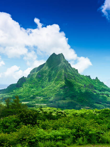 île de moorea roto nui montagneux volcanique de polynésie française - nui photos et images de collection