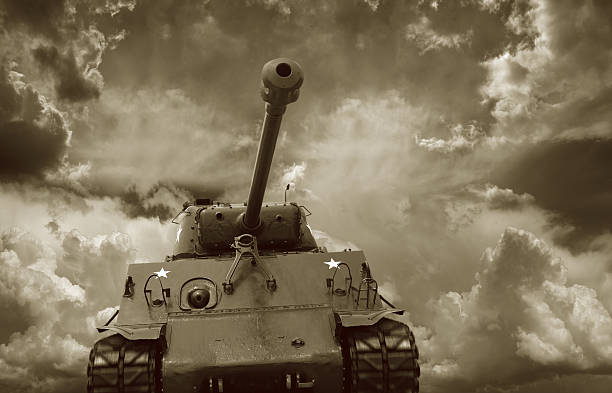 istock Front view of the M4 Sherman Tank 157480644