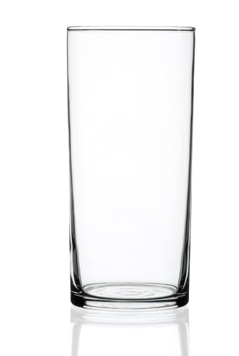 Clean glass isolated on white background with clipping path. A little reflection.