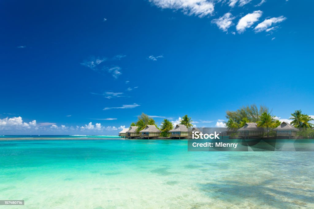 Hôtel de luxe du centre de villégiature de vacances de rêve - Photo de Bora Bora libre de droits