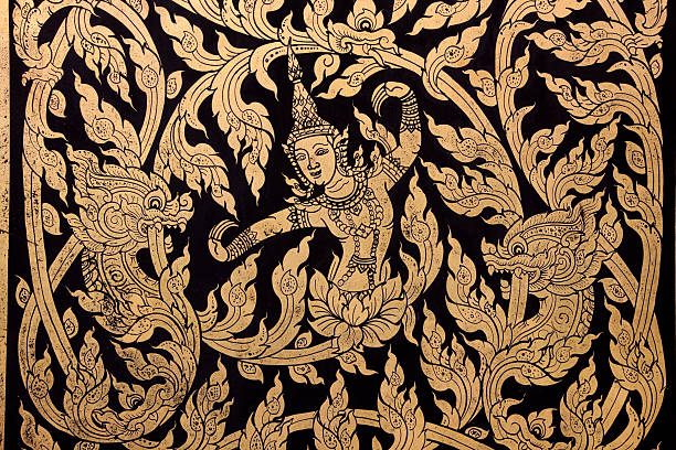 istock Thai Buddhist temple door decoration. 157480829