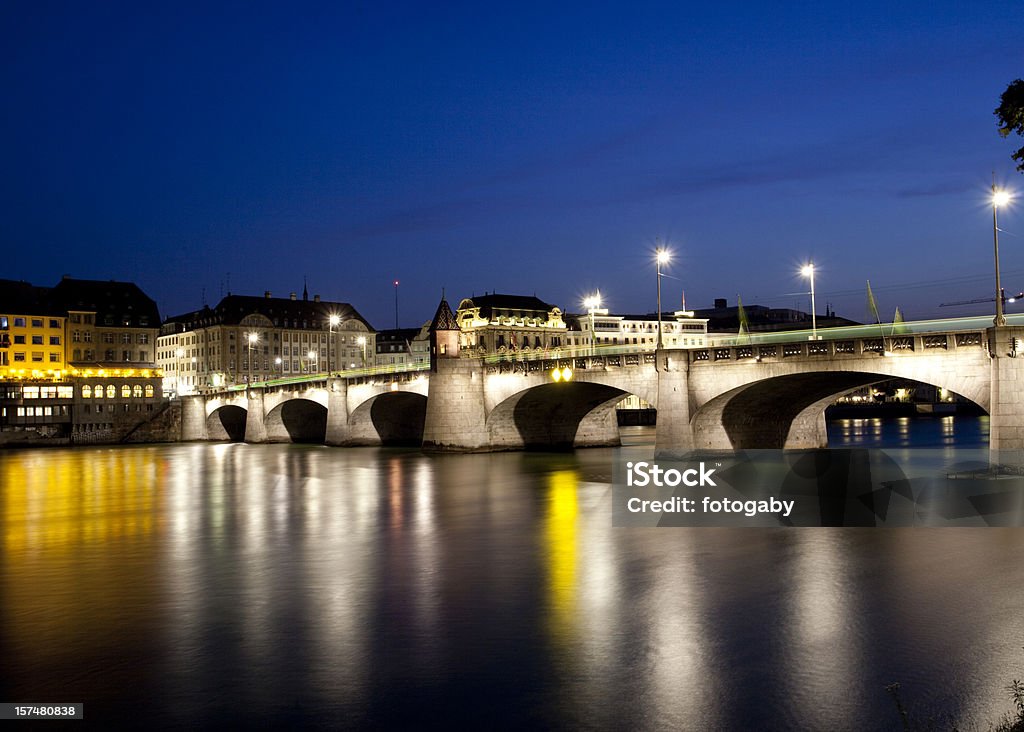 Basilea, Suiza y el río Rin - Foto de stock de Basilea - Suiza libre de derechos