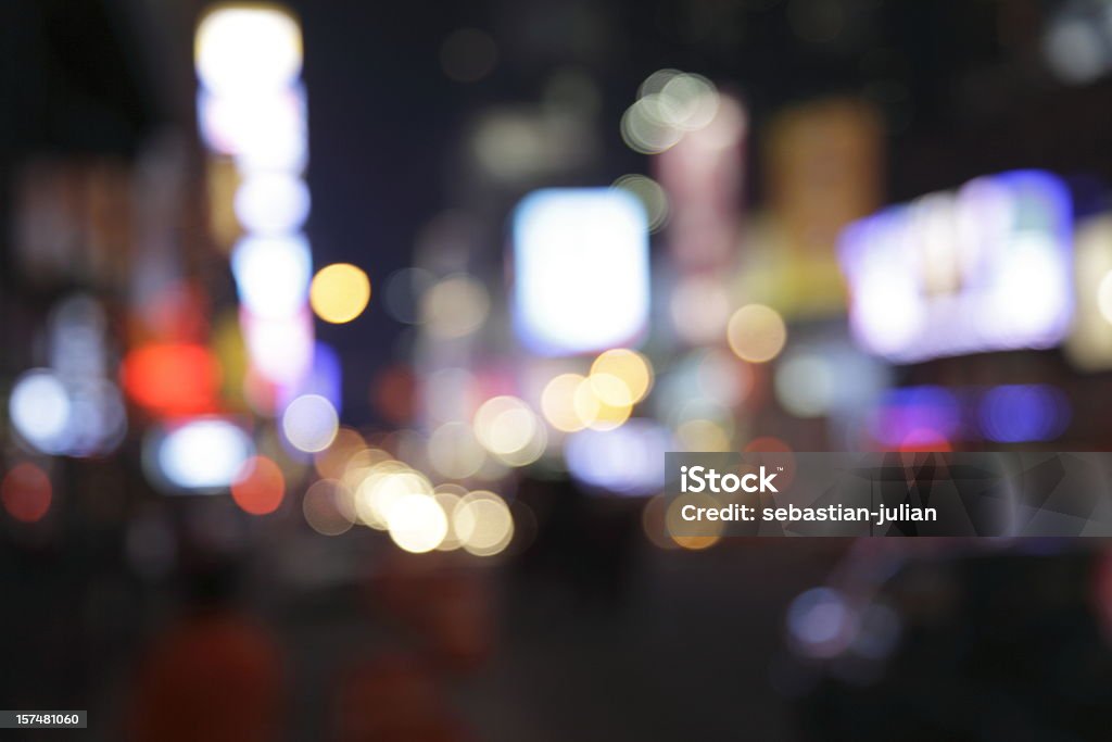 times square desfocado à noite - Royalty-free Times Square - Manhattan Foto de stock