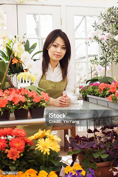 Pequenas Empresas Proprietário Mulher Asiática Florista Em Trabalho No Comércio - Fotografias de stock e mais imagens de 20-29 Anos