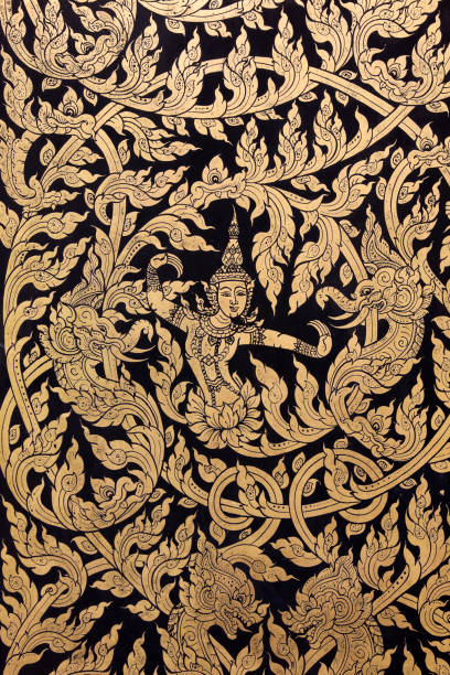 istock Thai Buddhist temple door decoration. 157481212