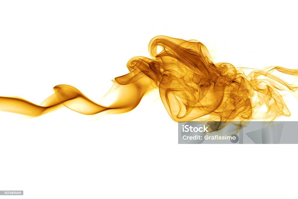 Abstrato ondas dourado Isolado no branco - Foto de stock de Abstrato royalty-free