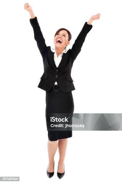 Elated Businesswoman Stock Photo - Download Image Now - Suit, One Woman Only, Women