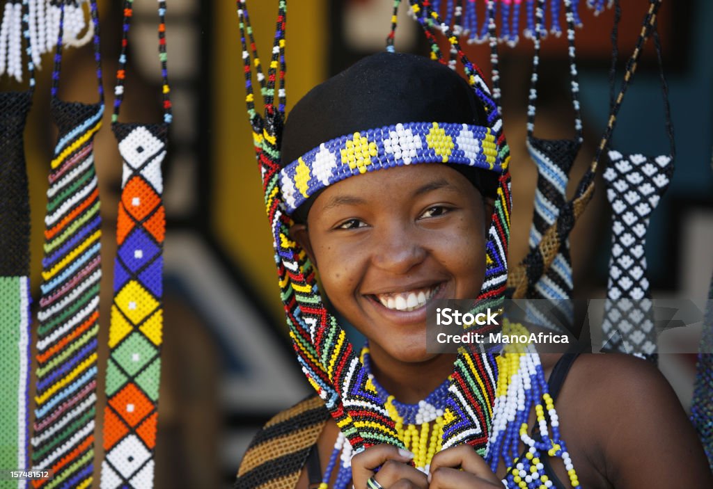 Pretty Zulu girl in beads  Zulu Tribe Stock Photo