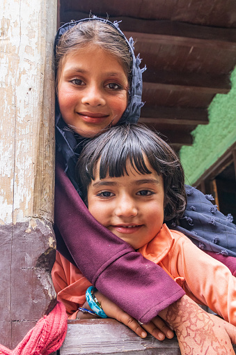 Kangan, Jammu and Kashmir, India. October 27, 2022. Children in a village in Jammu and Kashmir.