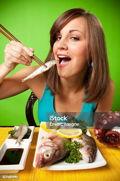 Sushi Very Raw Stock Photo - Download Image Now - Chopsticks, Color Image, Fish