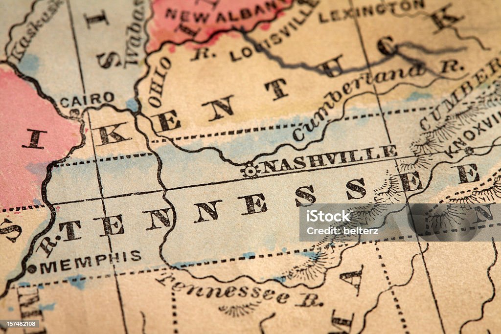 Tennessee - Foto stock royalty-free di Carta geografica