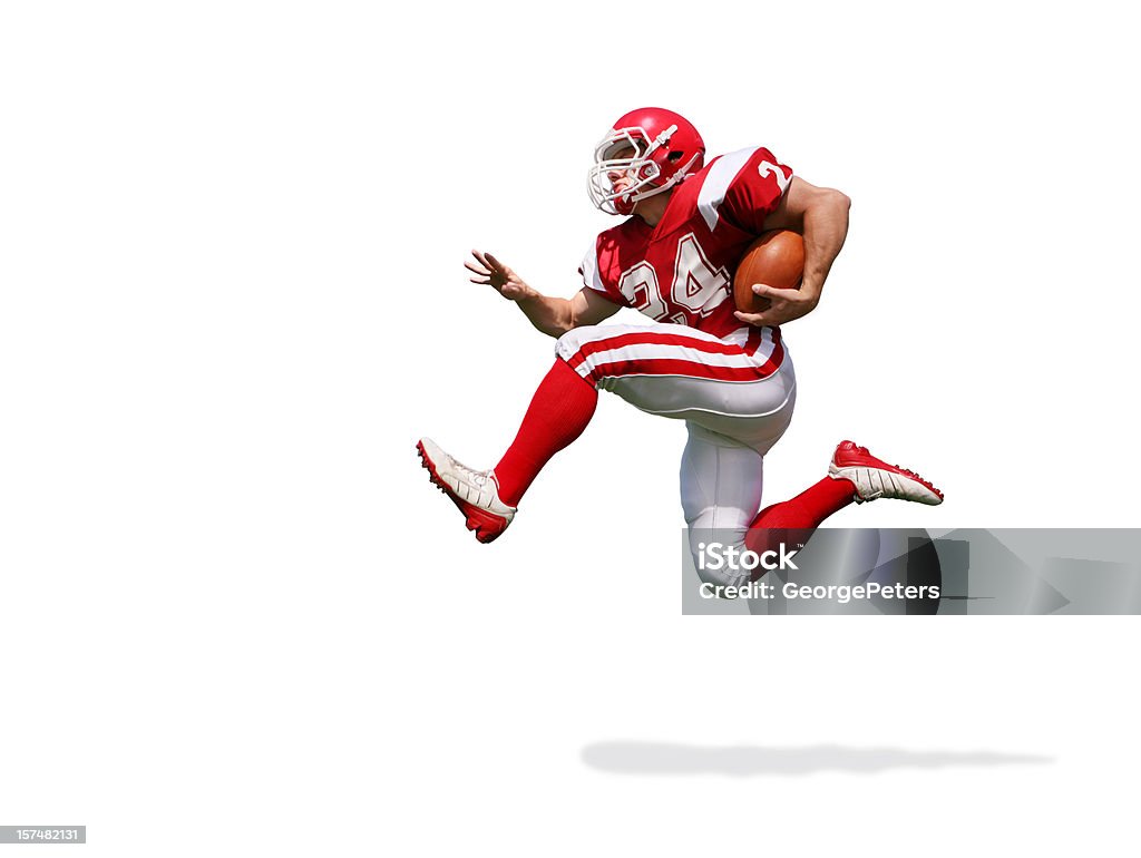 Football-Spieler läuft mit Clipping Path - Lizenzfrei Football-Spieler Stock-Foto