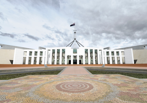 The Australian Parliament building in Canberra, Australian Capital Territories.