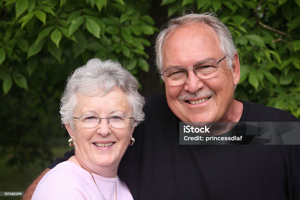 Happy Couple Outside  Active Seniors Stock Photo