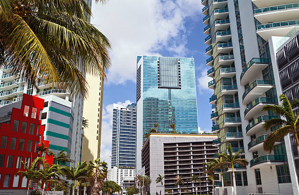 Miami Brickel highrises stock photo