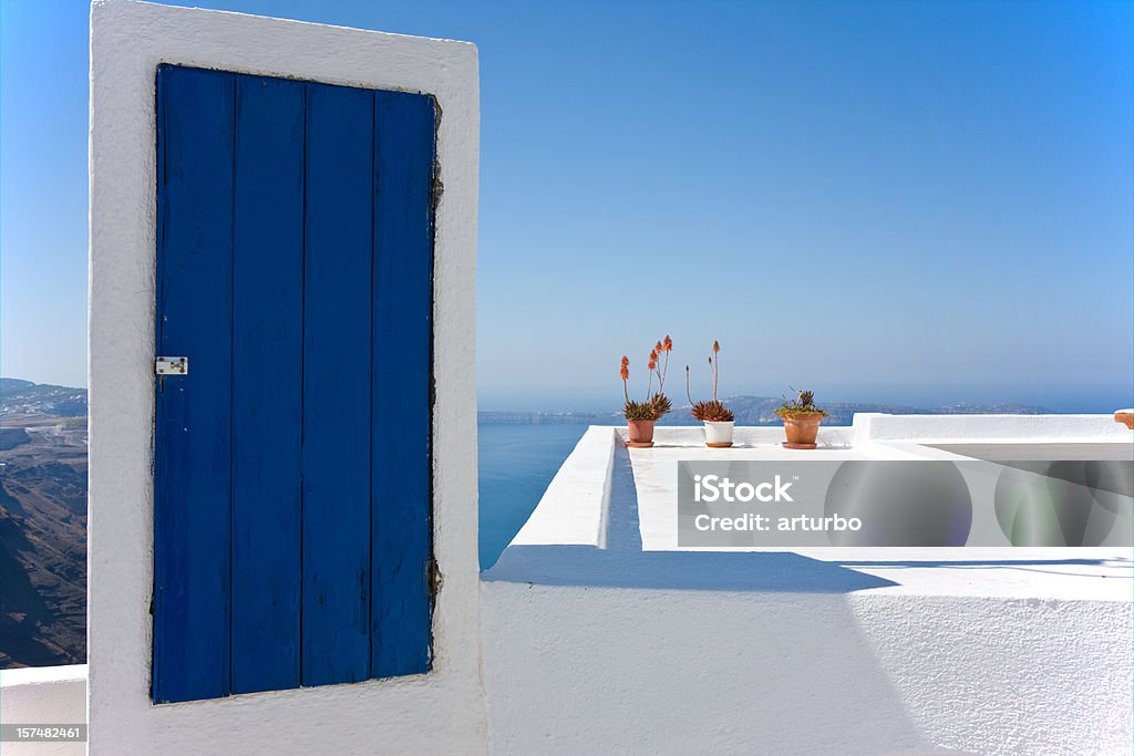 Porta azul para nada - Royalty-free Escadaria Foto de stock